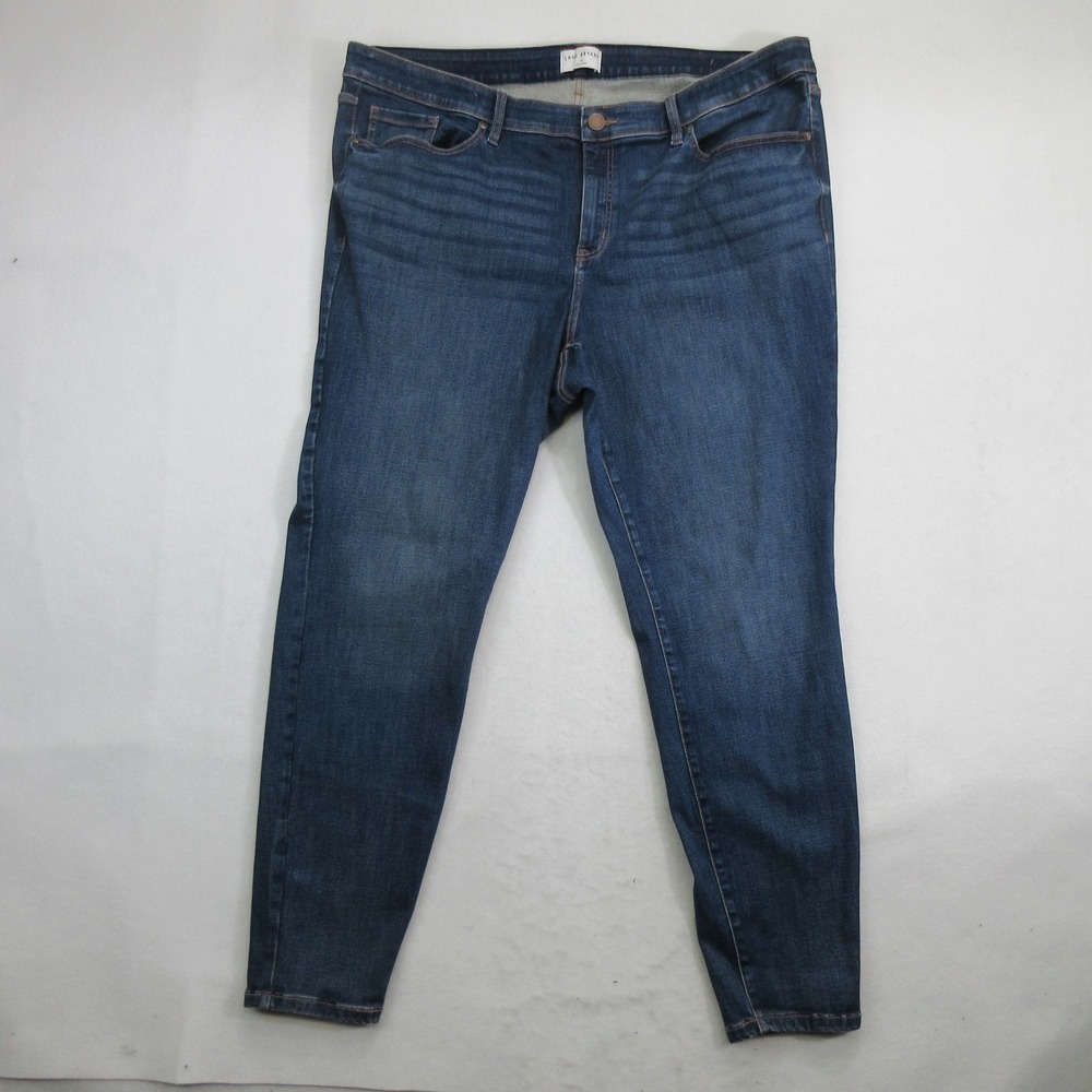 Lane Bryant Women's Jeans 24L Mid-Rise Signature Fit Skinny Blue Dark Wash Denim